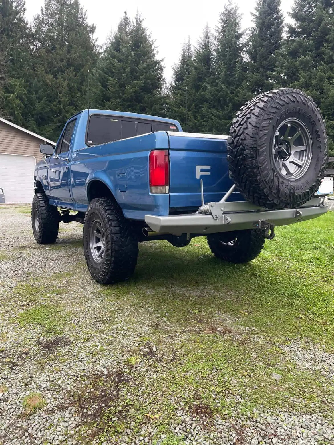 1980-1996 Bronco RockSolid Centered Tire and NATO Can Rear Bumper (PF842C) ProtoFab