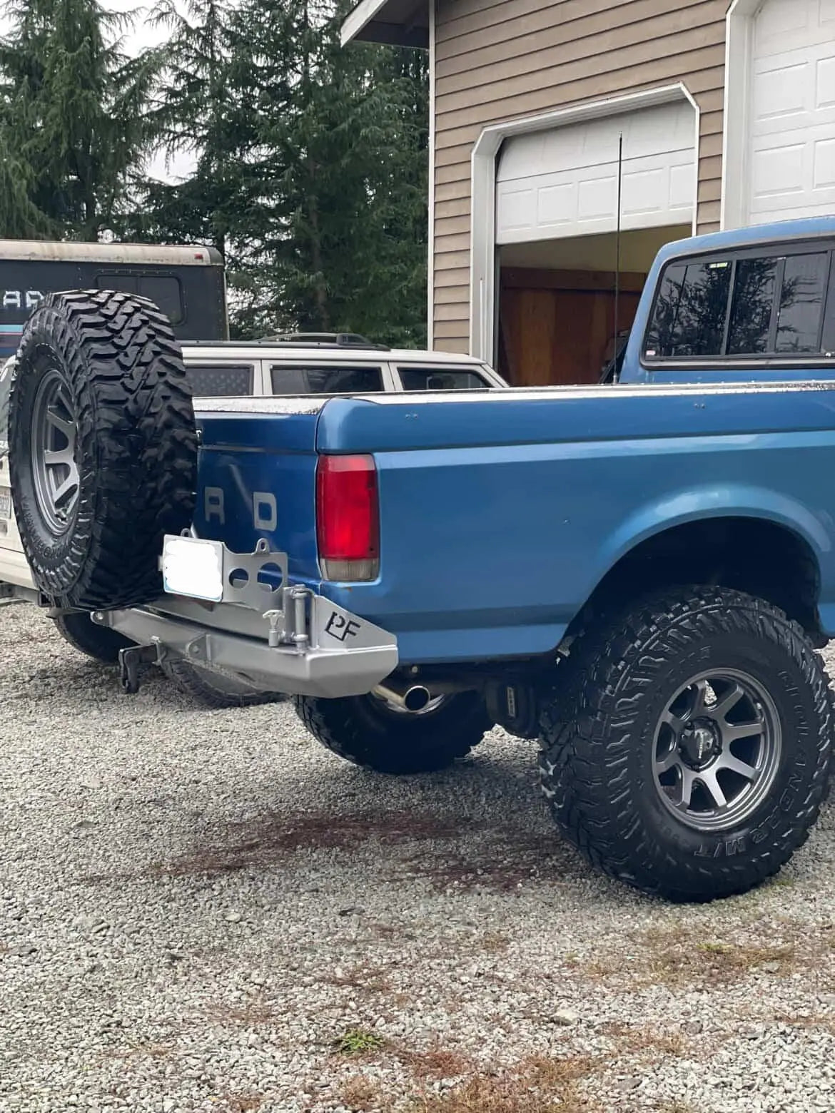 1980-1996 Bronco RockSolid Centered Tire and NATO Can Rear Bumper (PF842C) ProtoFab